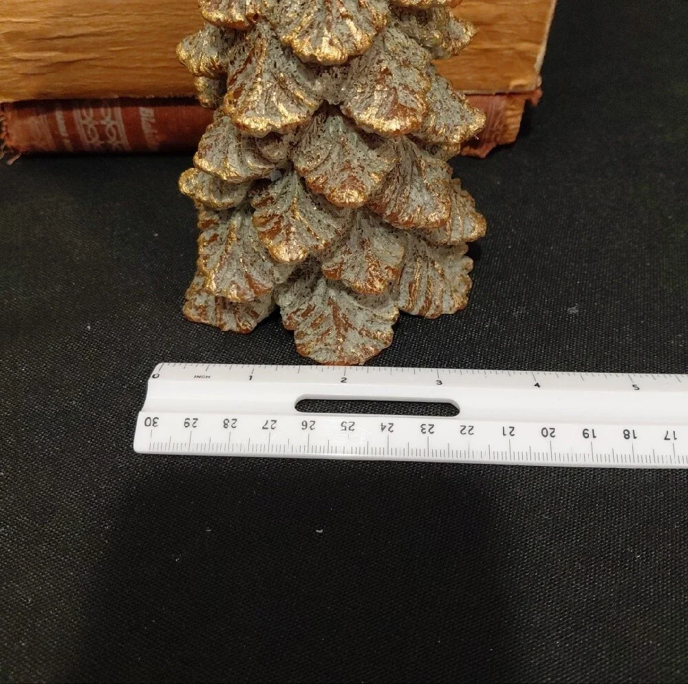 POTTERY BARN ANTIQUE Gold FIR Tree Candles